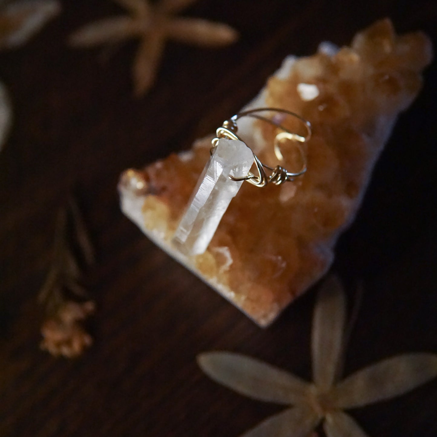 Clear Quartz Adjustable Ring image 0