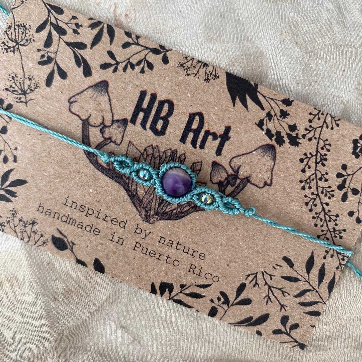 Amethyst Macrame Bracelet image 0