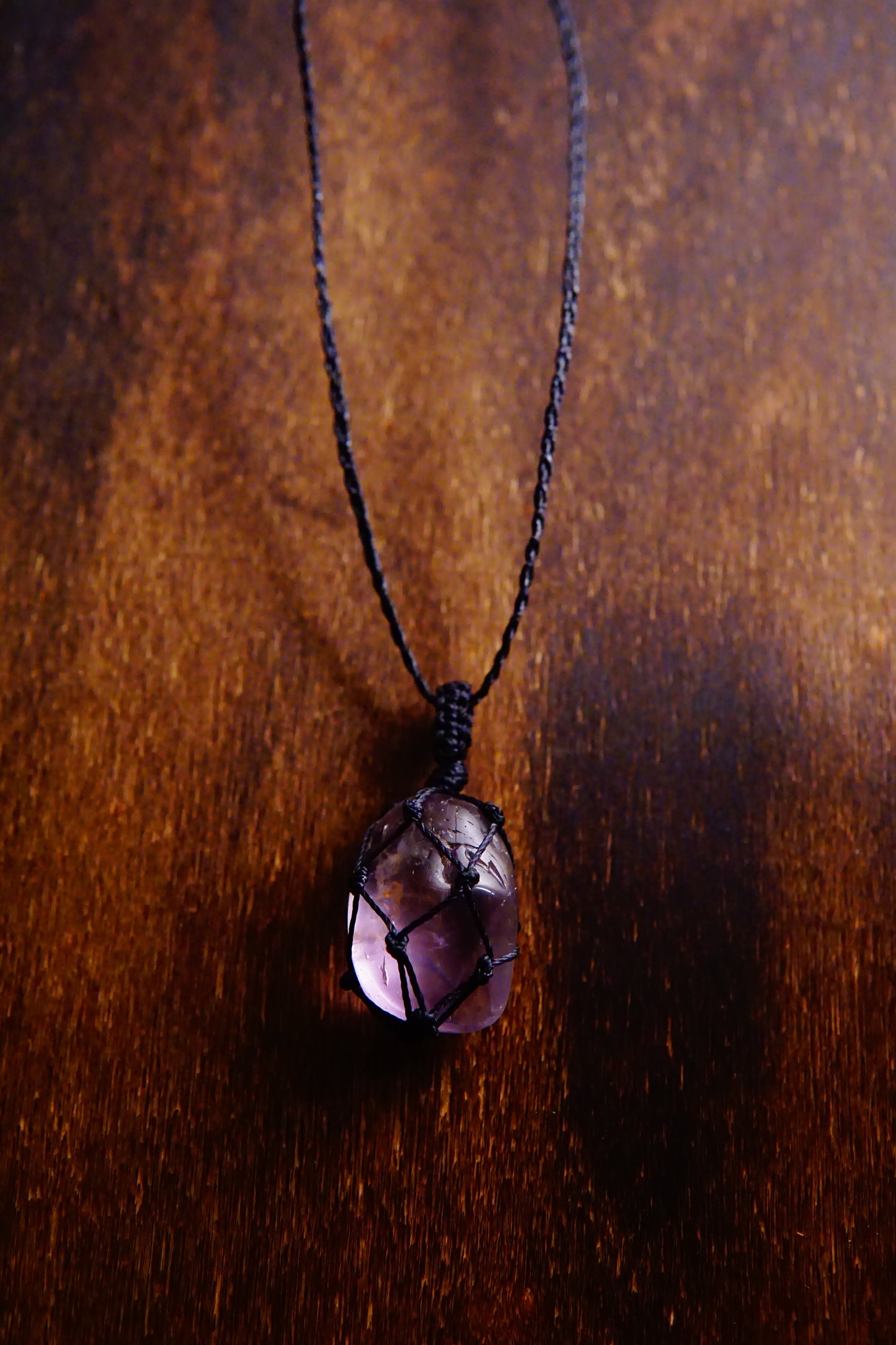 Mini Amethyst Macrame Necklace image 0
