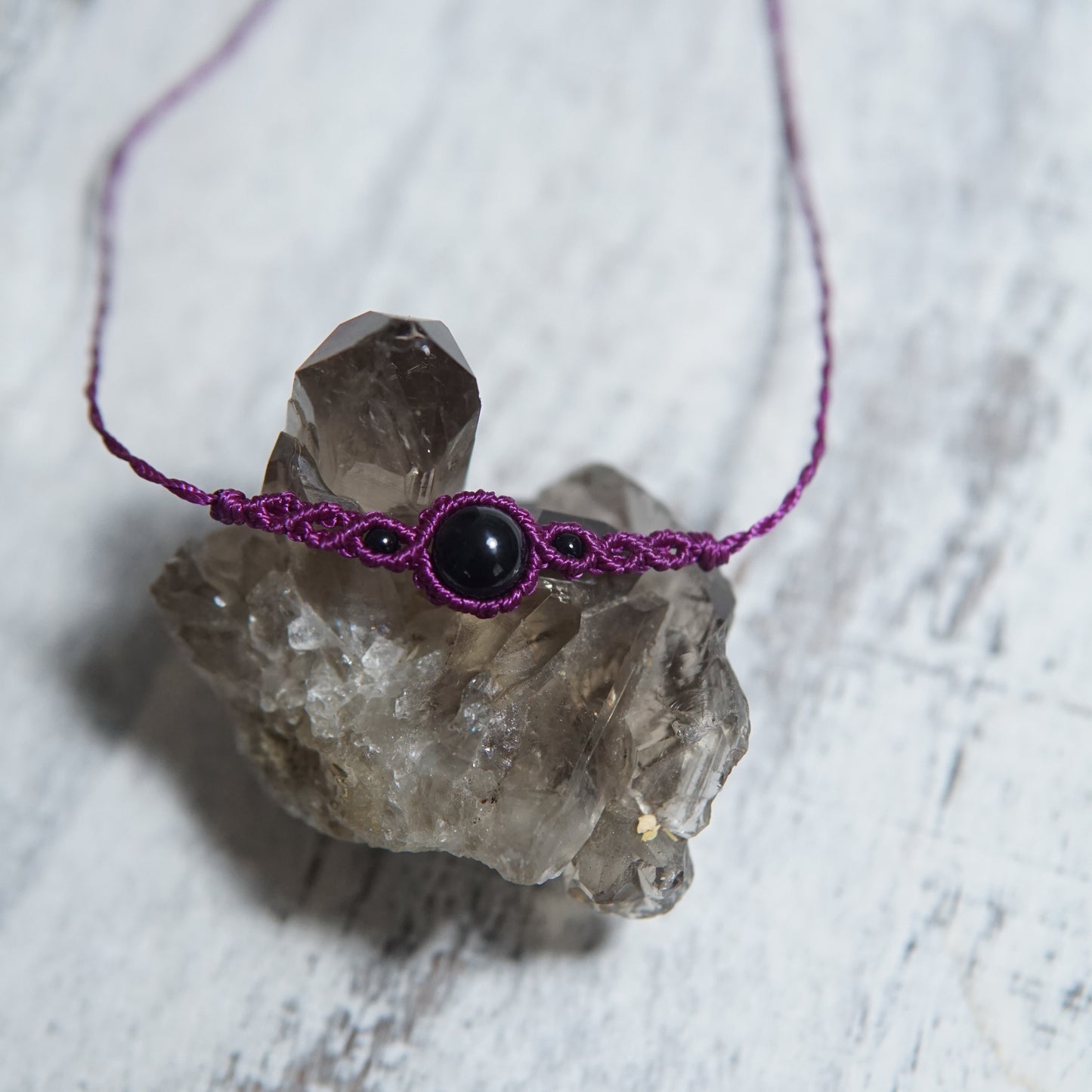 Black Onyx Macrame Simple Choker image 0