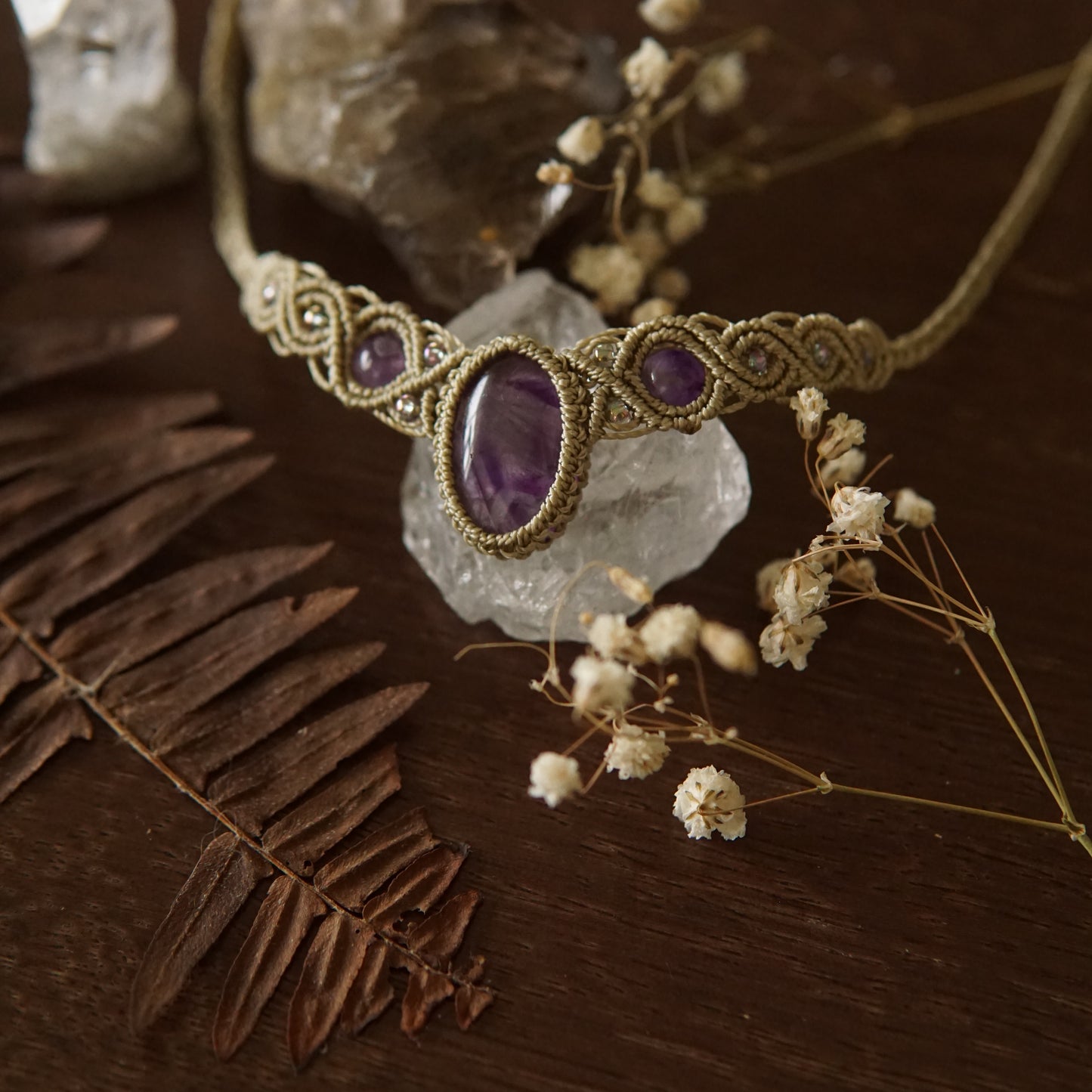 Amethyst Macrame Choker image 1