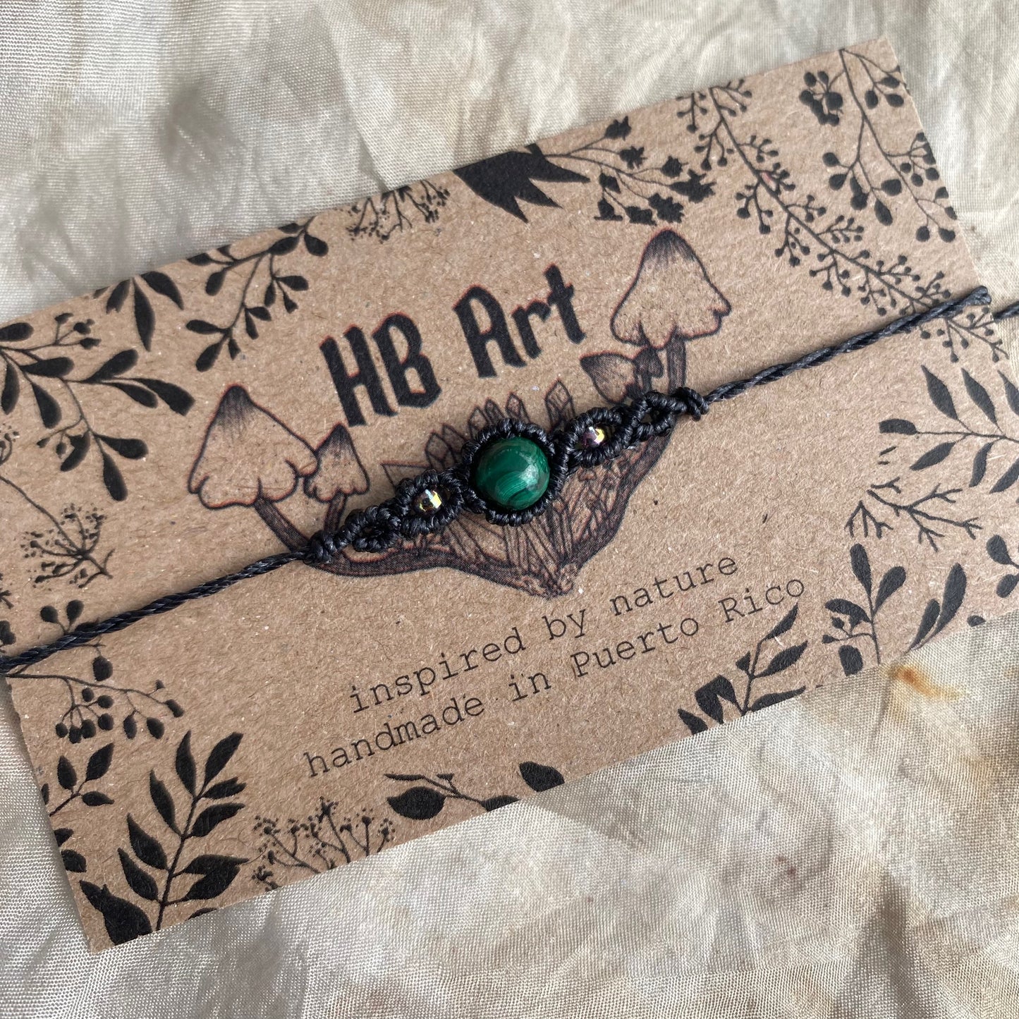 Malachite Macrame Bracelet image 0