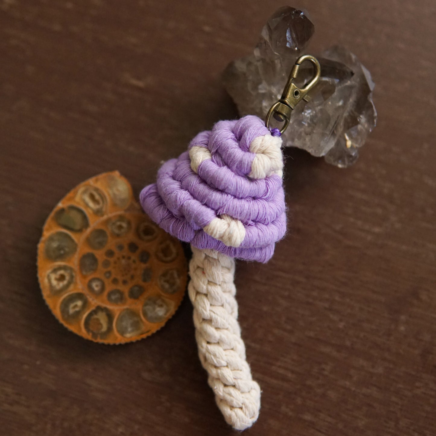 Lavender Mushroom Keychain image 0