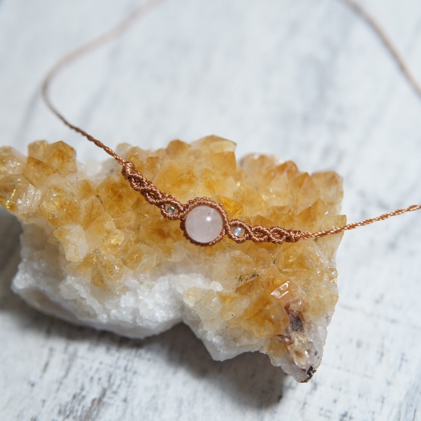 Rose Quartz Simple Choker image 0