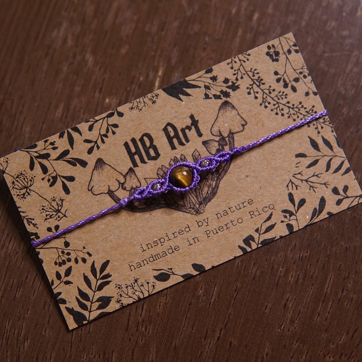 Lavender Tiger's Eye Macrame Bracelet image 0