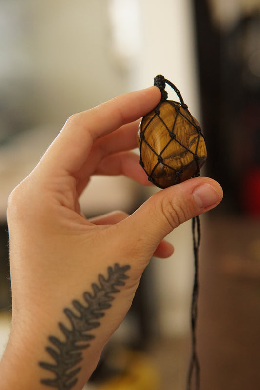 Tiger's Eye Macrame Necklace image 1