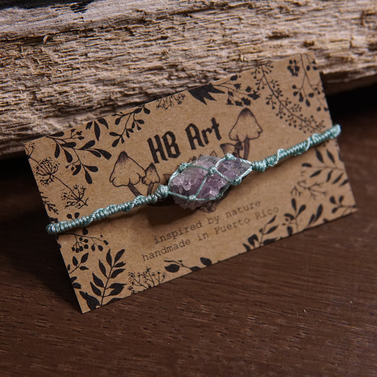 Amethyst Druzy Macrame Bracelet image 0