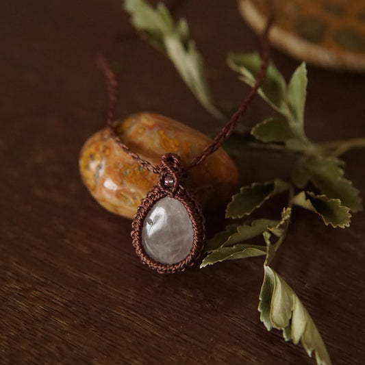 Rose Quartz Teardrop Necklace image 0