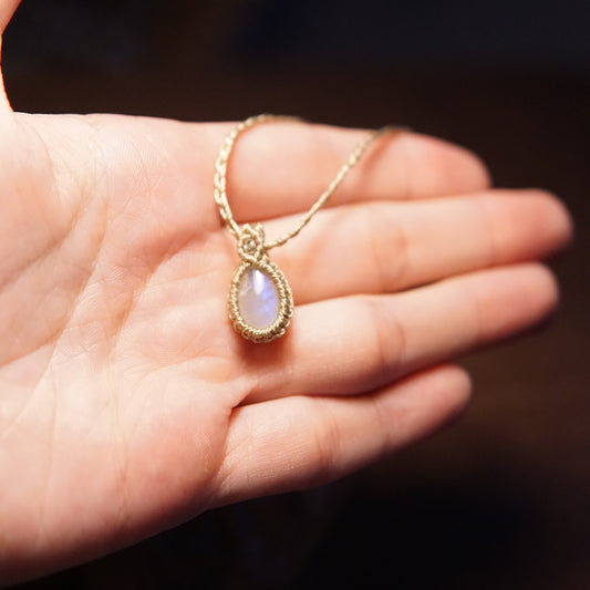 Mini Rainbow Moonstone Macrame image 1