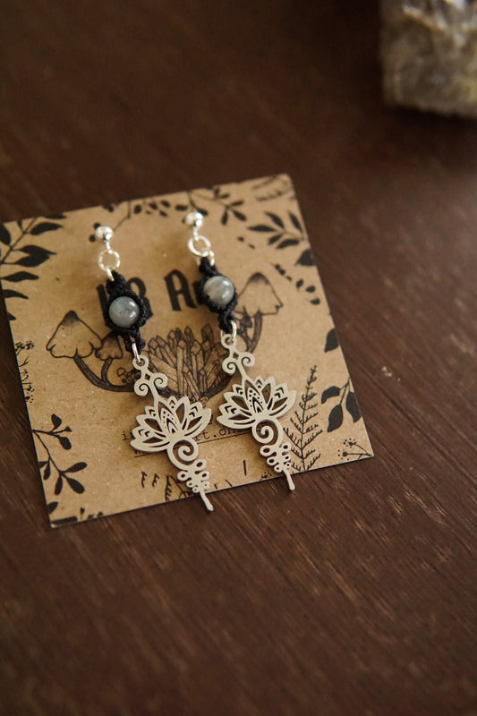 Unalome Labradorite Earrings image 1
