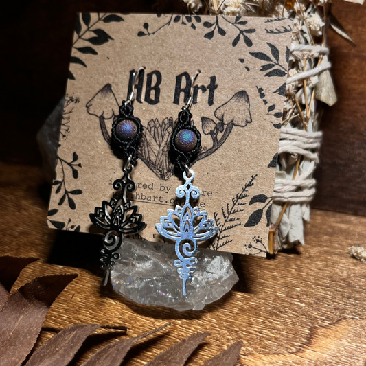 Unalome Titanium Quartz Earrings