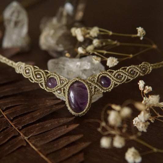 Amethyst Macrame Choker image 0