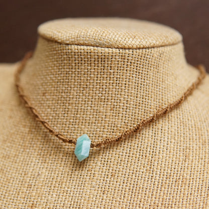 Amazonite Double Terminated Macrame Choker image 0