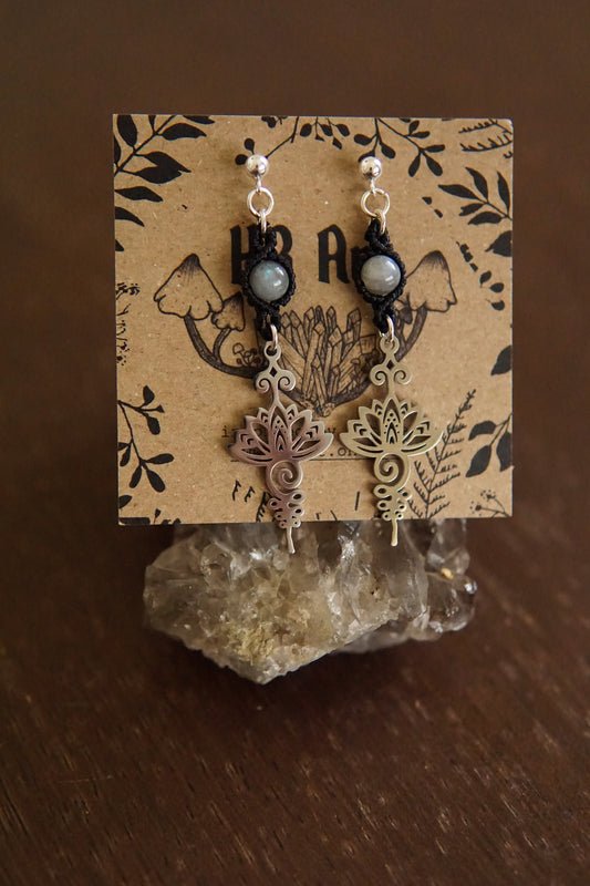 Unalome Labradorite Earrings image 0