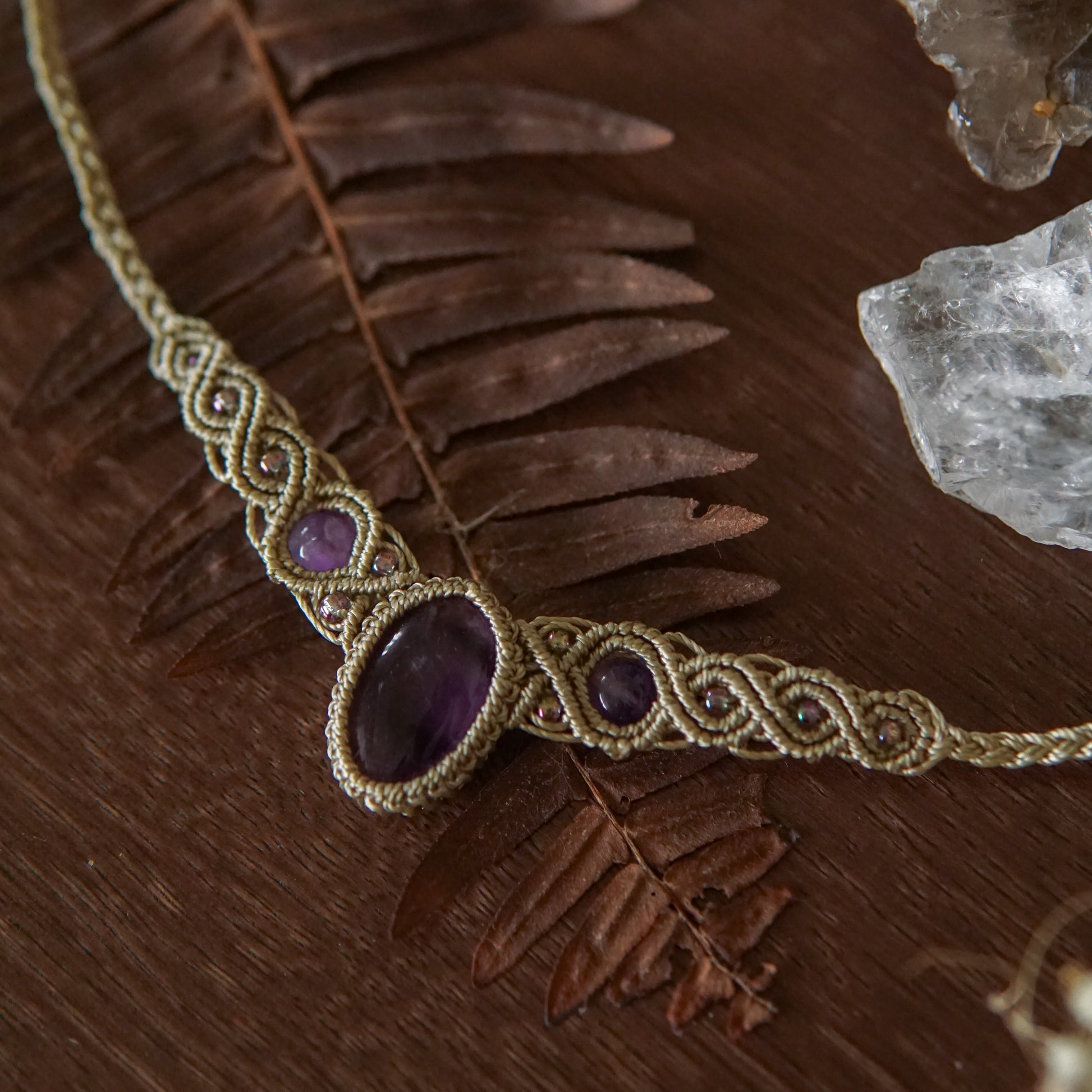 Amethyst Macrame Choker image 2