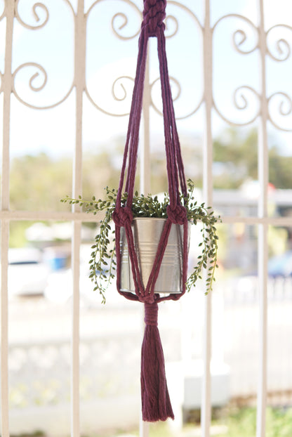 Magenta Macrame Plant Hanger image 1