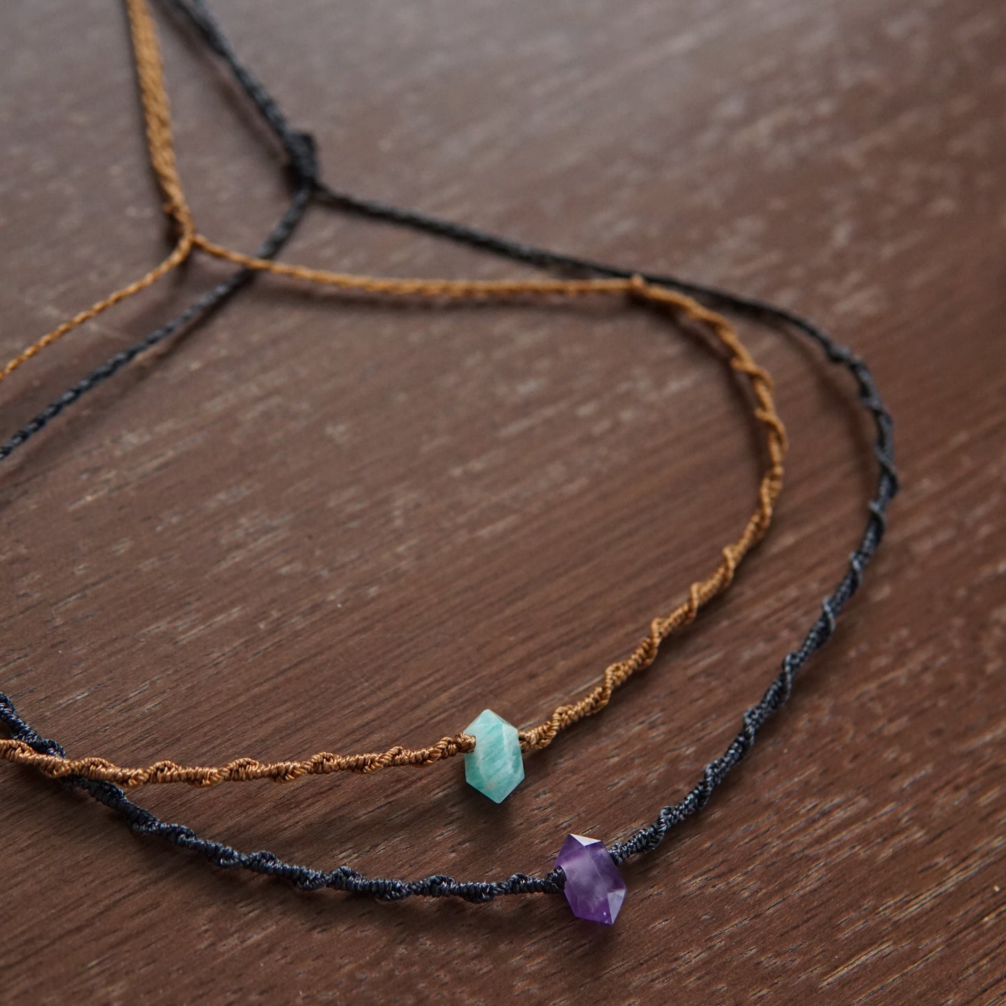 Amazonite Double Terminated Macrame Choker image 1